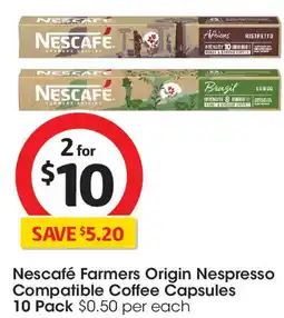 Coles Nescafé farmers origin nespresso compatible coffee capsules offer