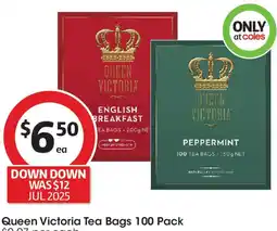Coles Queen victoria tea bags offer