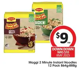 Coles Maggi 2 minute instant noodles offer
