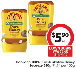 Coles Capilano 100% pure australian honey squeeze offer