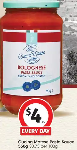Coles Cucina matese pasta sauce offer