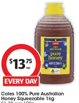 Coles Coles 100% pure australian honey squeezable offer