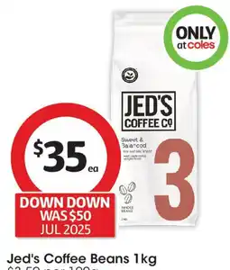 Coles Jed's coffee beans offer