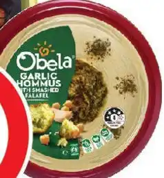Coles Obela garlic hommus with smashed falafel dip offer