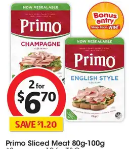 Coles Primo sliced meat offer