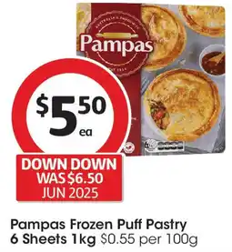 Coles Pampas Frozen Puff Pastry offer