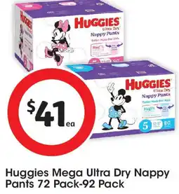 Coles Huggies mega ultra dry nappy pants offer