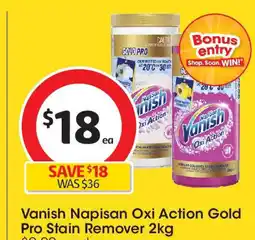 Coles Vanish napisan oxi action gold pro stain remover offer