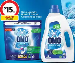 Coles Omo laundry liquid 2 or capsules offer