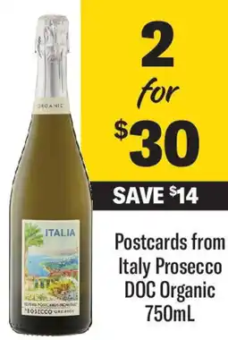 Coles Postcards from italy prosecco doc organic offer
