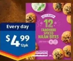 ALDI Let's party tandoori spiced naan bites offer