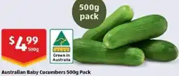 ALDI Australian baby cucumbers offer