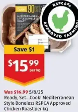 ALDI Ready set cook mediterranean style boneless rspca approved chicken roast offer