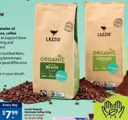 ALDI Lazzio organic fairtrade coffee offer