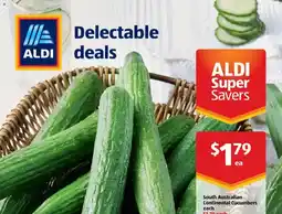 ALDI South australian continental cucumbers each offer