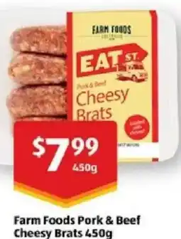 ALDI Farm foods pork & beef cheesy brats offer