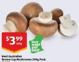 ALDI West australian brown cup mushrooms offer