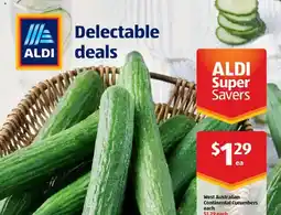 ALDI West australian continental cucumbers each offer