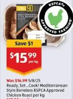 ALDI Ready set cook mediterranean style boneless rspca approved chicken roast offer