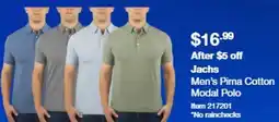 Costco Jachs men's pima cotton modal polo offer