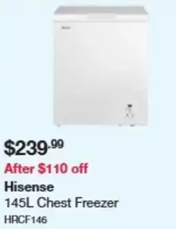 Costco Hisense chest freezer hrcf146 offer