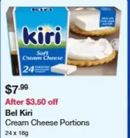 Costco Bel kiri cream cheese portions offer