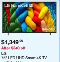 Costco Lg 75" led uhd smart 4k tv offer
