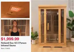Costco Regen8 duo v2 2 person infrared sauna offer