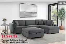 Costco Thomasville fabric sectional with storage ottoman offer