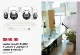 Costco Swann security system 4 camera 8 channel 4k master-series nvr offer