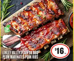 IGA Linley valley plain or bbq plum marinated pork ribs offer