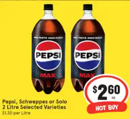 IGA Pepsi, schweppes or solo offer