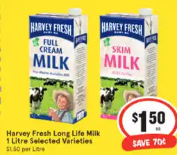 IGA Harvey Fresh Long Life Milk offer