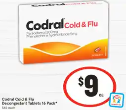 IGA Codral Cold & Flu Decongestant Tablets offer