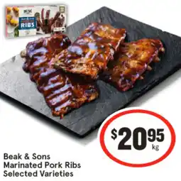 IGA Beak & sons marinated pork ribs offer