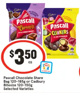 IGA Pascall chocolate share bag or cadbury bitesize offer
