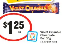 IGA Violet crumble chocolate bar offer