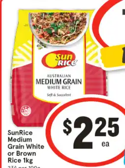 IGA Sunrice medium grain white or brown rice offer