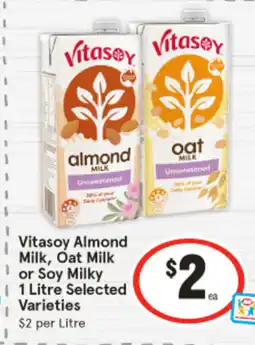 IGA Vitasoy almond milk, oat milk or soy milky offer