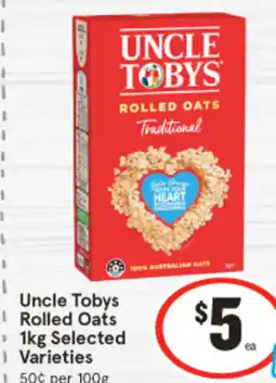 IGA Uncle tobys rolled oats offer