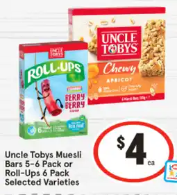 IGA Uncle tobys muesli bars offer