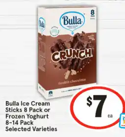 IGA Bulla ice cream sticks or frozen yoghurt offer