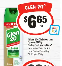 IGA Glen 20 disinfectant spray offer