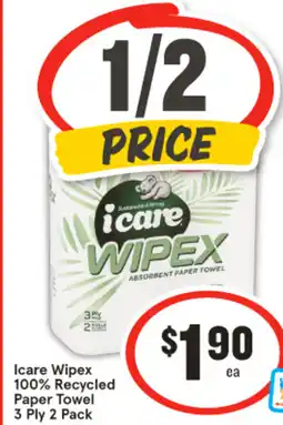 IGA Icare wipex 100% recycled paper towel offer