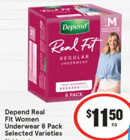 IGA Depend real fit fit women underwear 8 pack offer