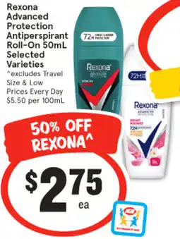 IGA Rexona advanced protection antiperspirant roll-on offer