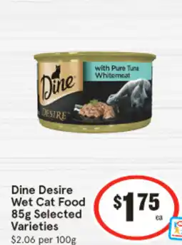 IGA Dine desire wet cat food offer
