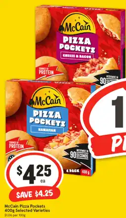 IGA McCain Pizza Pockets Selected Varieties offer