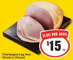 IGA Champagne Leg Ham Sliced or Shaved offer