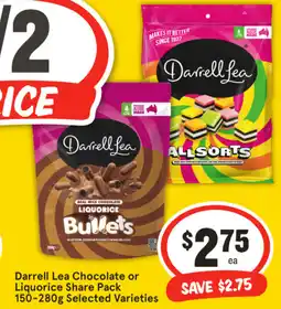 IGA Darrell Lea Chocolate or Liquorice Share Pack Selected Varieties offer